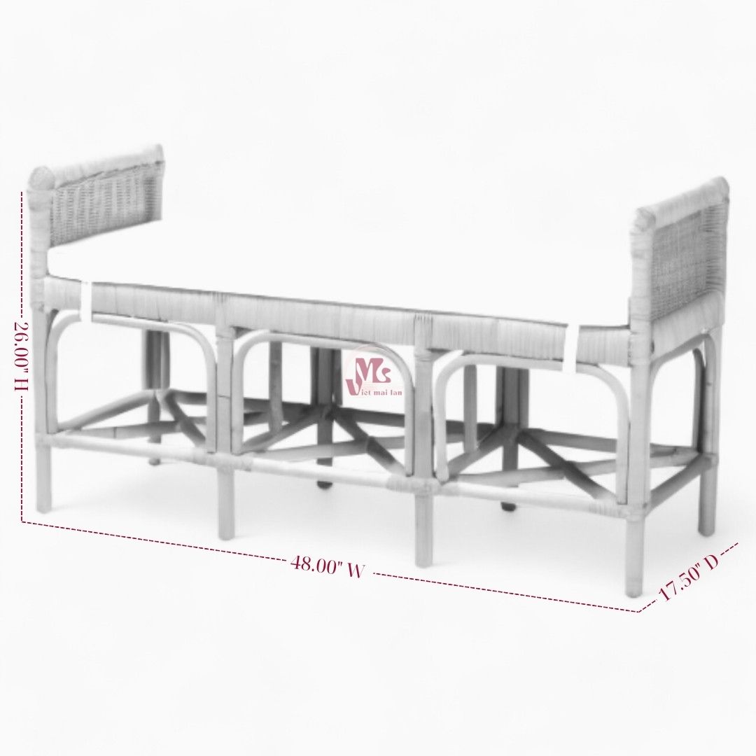 Modern Rattan Bench Chair