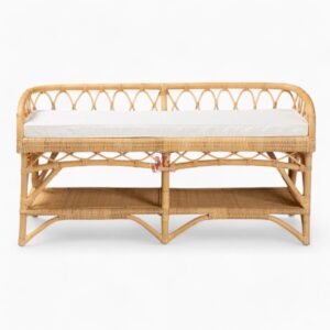 Modern Wicker Rattan Bench Chair