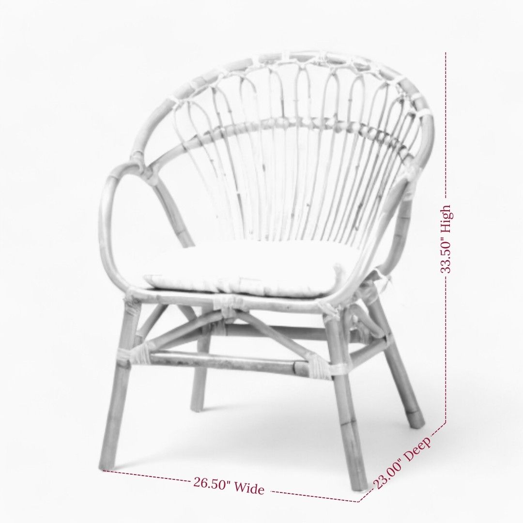 Bohemian Wicker Dining Chair in Natural