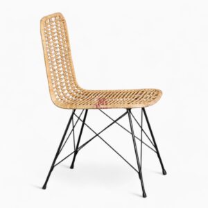 Rattan and Iron Dining Chair