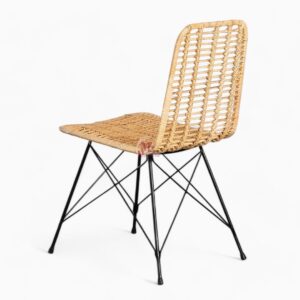 Rattan and Iron Dining Chair