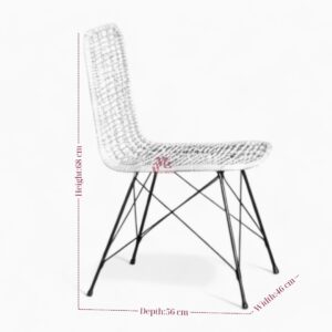 Rattan and Iron Dining Chair