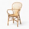 Rattan Accent Dining Chairs With Armrests
