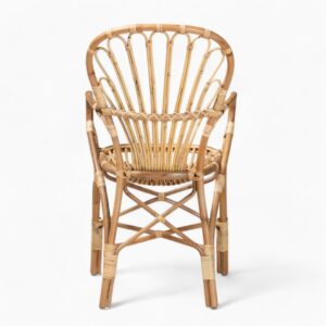 Rattan Accent Dining Chairs With Armrests