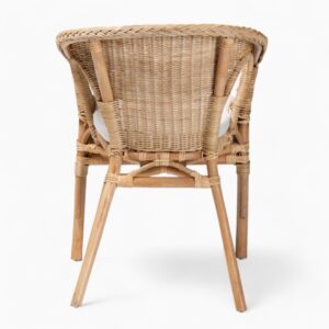 Woven Rattan Dining Chair with Cushion