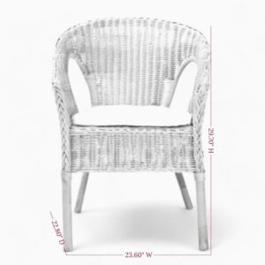 Woven Rattan Dining Chair with Cushion