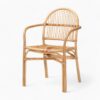 Rattan Wicker Dining Chair with Armrests