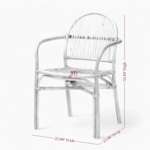 Rattan Wicker Dining Chair with Armrests