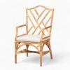 Brown Wicker Rattan Dining Chair With Cushion