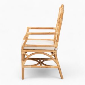 Brown Wicker Rattan Dining Chair With Cushion