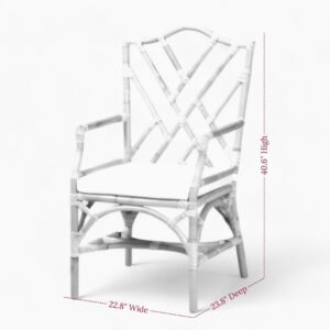 Brown Wicker Rattan Dining Chair With Cushion