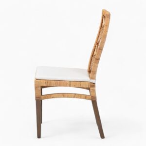 Luxury Rattan Dining Chair with Wooden Legs