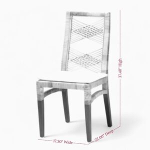 Luxury Rattan Dining Chair with Wooden Legs