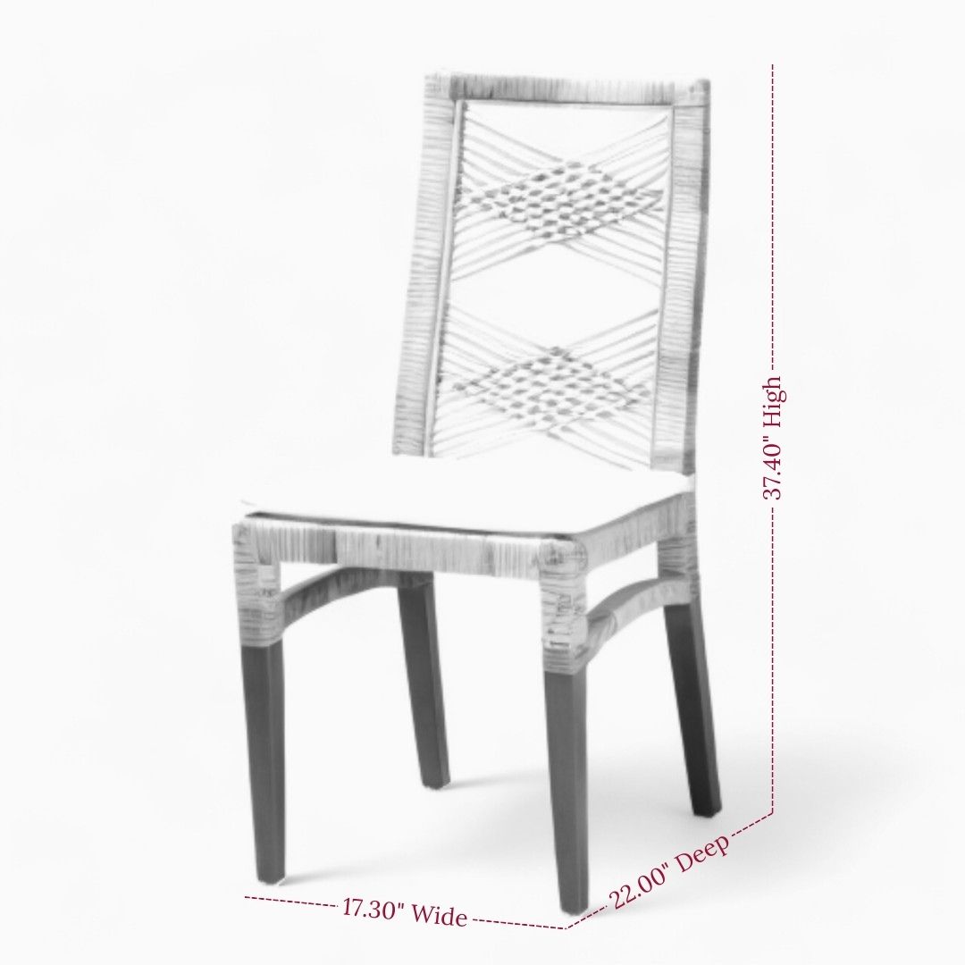 Luxury Rattan Dining Chair with Wooden Legs