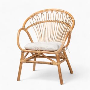 Bohemian Wicker Dining Chair in Natural