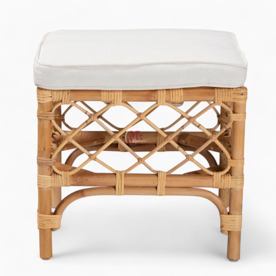 Modern Rattan Footstool with Cushion (VMLFC-194) | Viet Mai Lan