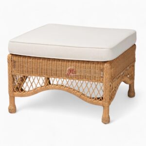 Rattan Footstool with Cushion