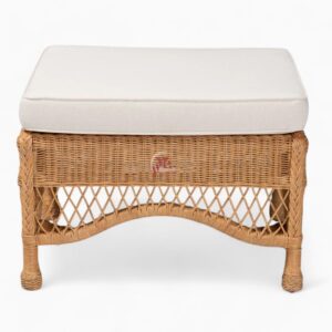 Rattan Footstool with Cushion