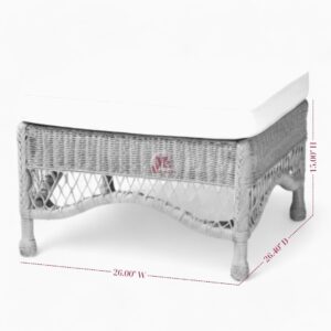 Rattan Footstool with Cushion