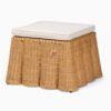 Woven Rattan Footstool with Cushion