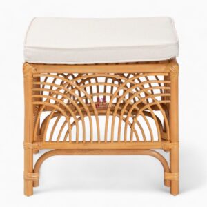 Square Rattan Footstool