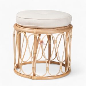 Round Wicker Rattan Footstool