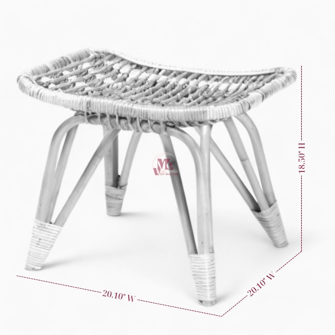 Wicker Rattan Footstool