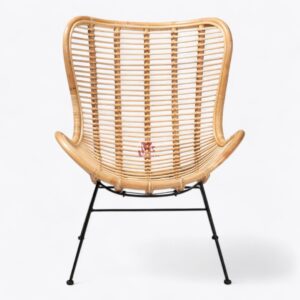 Rattan and Iron Lounge Chair