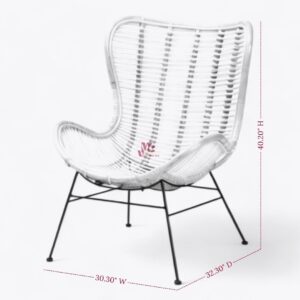 Rattan and Iron Lounge Chair