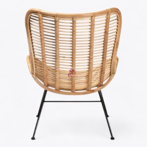 Rattan and Iron Lounge Chair