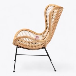Rattan and Iron Lounge Chair