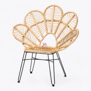 Black and Rattan Arm Chair