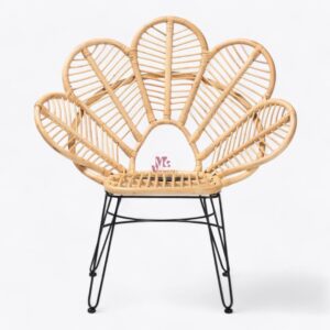 Black and Rattan Arm Chair