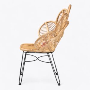 Black and Rattan Arm Chair