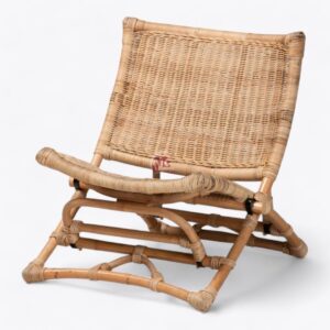 Foldable Woven Rattan Lounge Chair