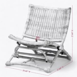Foldable Woven Rattan Lounge Chair