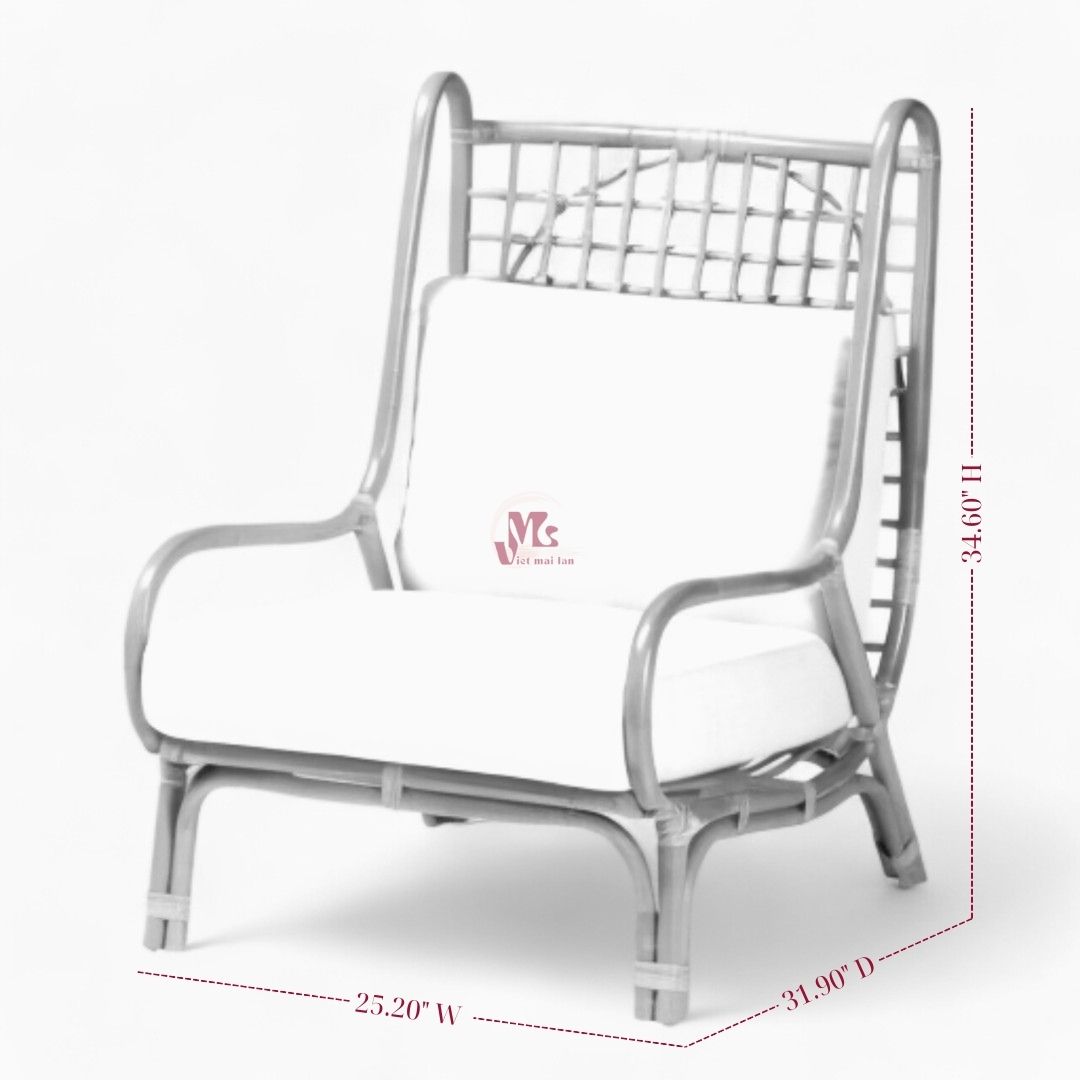 Rattan Lounge Chair with Cushion