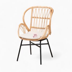 Rattan Lounge Chair with Iron Legs