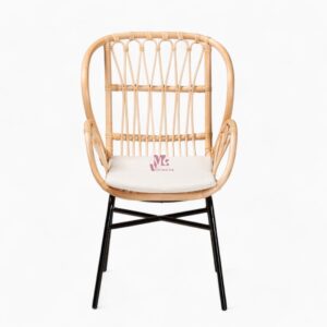 Rattan Lounge Chair with Iron Legs