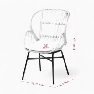 Rattan Lounge Chair with Iron Legs