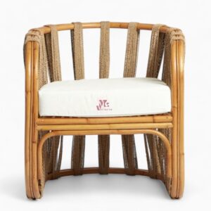 Wicker Rattan Lounge Chair with Seagrass