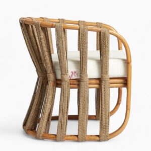 Wicker Rattan Lounge Chair with Seagrass