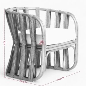 Wicker Rattan Lounge Chair with Seagrass