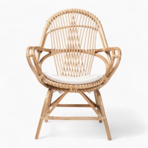 Simple Rattan Lounge Chair With Armrests