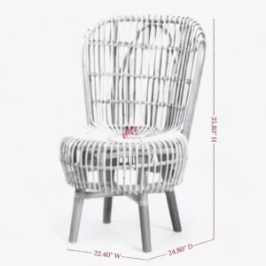 High Back Rattan Arm Chair