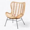 Rattan and Iron Lounge Chair