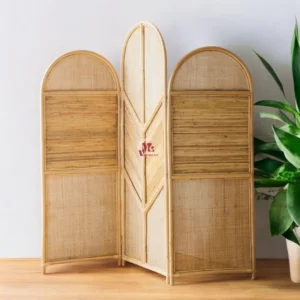 Rattan Folding Screen Room Divider