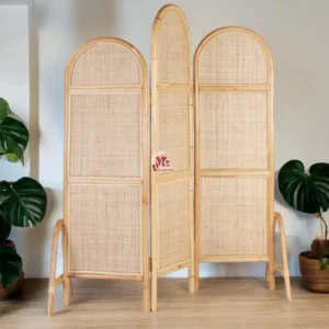 Wicker Rattan Folding Screen Room Divider