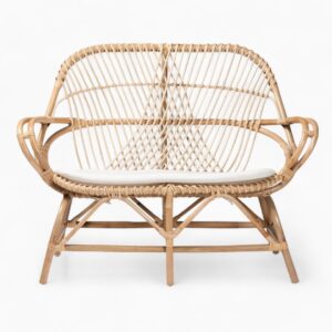 Natural Wicker Rattan Sofa with Cushion