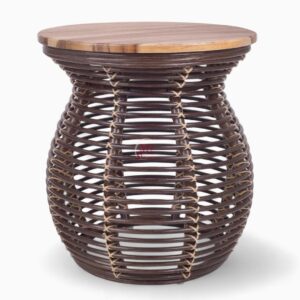 Dark Brown Rattan Coffee Table